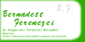 bernadett ferenczei business card